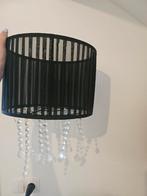 Zwarte lampenkap met kristallen, Ophalen, Gebruikt, Zwart, Rond