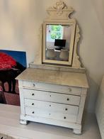 Antieke Commode met Spiegel wit brocante, Antiek en Kunst, Antiek | Meubels | Kasten, Ophalen