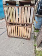 Grote bloemenbak plantenbak ijzer frem hardhout, Tuin en Terras, Bloembakken en Plantenbakken, Ophalen, Zo goed als nieuw, Hout