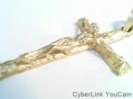16713-1 Ontdek Onze 14K Gouden Hanger: Kruis met Corpus!, Ophalen of Verzenden, Zo goed als nieuw, Kruis of Symbool, Goud