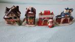 4 kerst huisjes van steen, Ophalen of Verzenden, Zo goed als nieuw