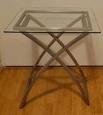 X frame aluminium tafeltje / bijzettafeltje., Minder dan 55 cm, Zo goed als nieuw, Hout, Ophalen
