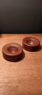 2  stuks uit hardhout gemaakte schijven, peper en zout, Antiek en Kunst, Ophalen of Verzenden