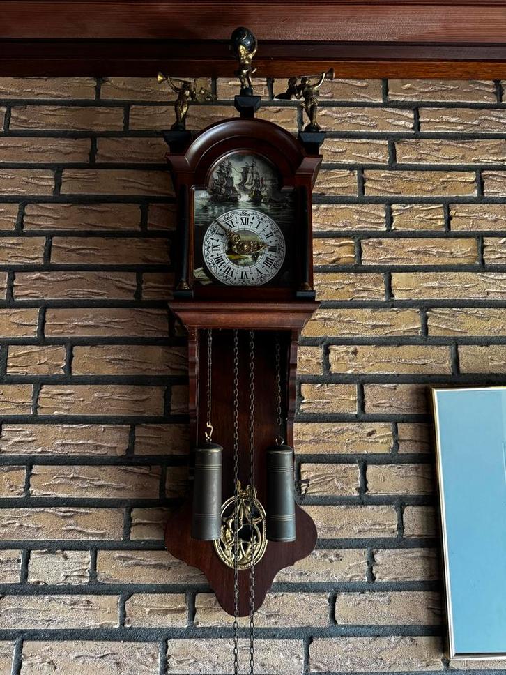 Antieke Wandklok met Scheepsmotief, Antiek en Kunst, Antiek | Klokken, Ophalen of Verzenden