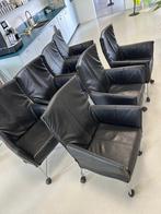 Montis Stoelen, Ophalen, Leder, Zwart, Leer
