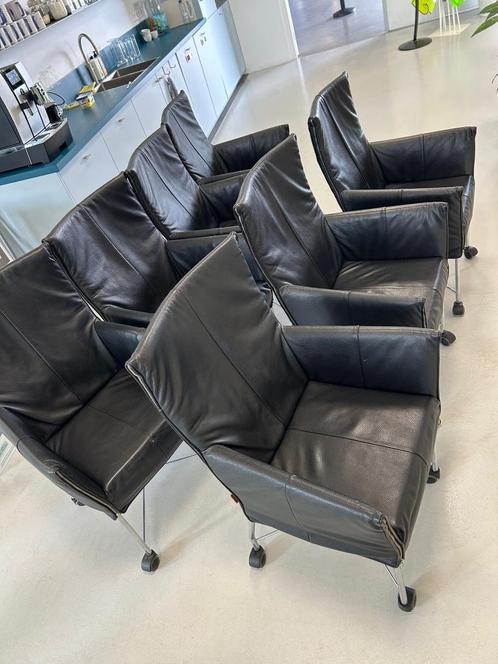 Montis Stoelen, Huis en Inrichting, Stoelen, Zo goed als nieuw, Vijf, Zes of meer stoelen, Leer, Zwart, Ophalen