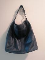 Donkerblauwe leren tas van de Bijenkorf Collectie., Sieraden, Tassen en Uiterlijk, Tassen | Damestassen, Ophalen of Verzenden