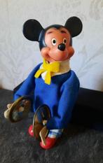 vintage opwindbare mechanische Mickey Mouse met bekkens, Antiek en Kunst, Ophalen of Verzenden