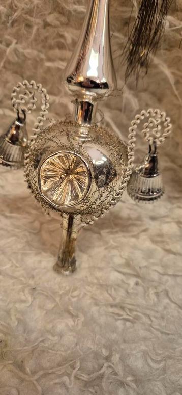 Vintage Zilveren Kerstboompiek met Belletjes beschikbaar voor biedingen