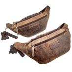 Hunters Heuptasje Unisex Bruin Buffelleer Buideltas Informal, Overige merken, Verzenden, Nieuw, Esde2
