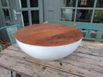 Mooie komvormige salontafel mangohout, Huis en Inrichting, Tafels | Salontafels, Ophalen, 100 tot 150 cm, Rond, 50 tot 100 cm