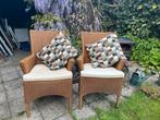 Vincent Sheppard rotan stoelen met kussens 2 stuks, Riet of Rotan, Twee, Vintage, Bruin