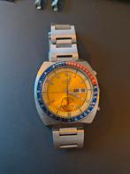 Vintage Seiko Pogue 6139-6002 - Gele Wijzerplaat, Sieraden, Tassen en Uiterlijk, Horloges | Heren, Gebruikt, Staal, Polshorloge