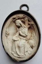 Antiek Meerschuim Medaillon met Maagd Maria., Verzenden