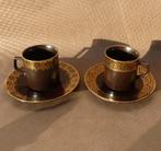 Winterling kopjes vintage kop en schotels goud decor bruin, Huis en Inrichting, Keuken | Servies, Gebruikt, Ophalen of Verzenden