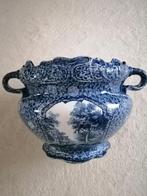 antieke delft blauwe bloempot ,platenbak Franz Anton Mehlem, Ophalen of Verzenden