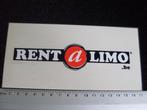 ruit sticker rent a limo logo huur een limousine belgie 4x, Verzenden, Zo goed als nieuw, Bedrijf of Vereniging
