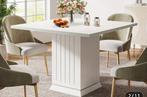 Moderne witte eettafel, Vierkant, Ophalen of Verzenden, Zo goed als nieuw, Modern