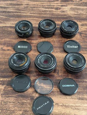 Unieke verzameling van 6 Pentax pancake objectieven  beschikbaar voor biedingen