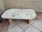 Massieve marmeren/ tavertine salontafel, Huis en Inrichting, Tafels | Salontafels, Ophalen, Overige materialen, Gebruikt, 100 tot 150 cm