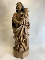 19 Eeuws kerk beeld Madonna met kind glasogenn, Antiek en Kunst, Antiek | Religie, Ophalen of Verzenden