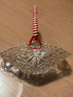 Vintage Jaren 60 Glazen schaal bonbonschaal met handvat, Ophalen of Verzenden