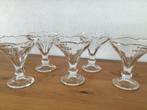 Set van 5 vintage glazen dessert coupes, Glas of Glazen, Ophalen of Verzenden, Overige stijlen, Glas