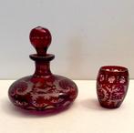 Egerman Boheems glazen karaf en glas, Antiek en Kunst, Antiek | Glas en Kristal, Ophalen of Verzenden