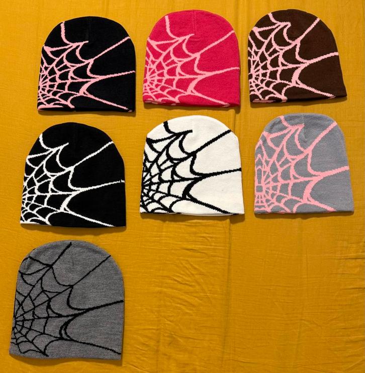 Spider Web Beanie – Unisex – NIEUW, Kleding | Heren, Mutsen, Sjaals en Handschoenen, Zo goed als nieuw, Muts, Overige maten, Ophalen of Verzenden