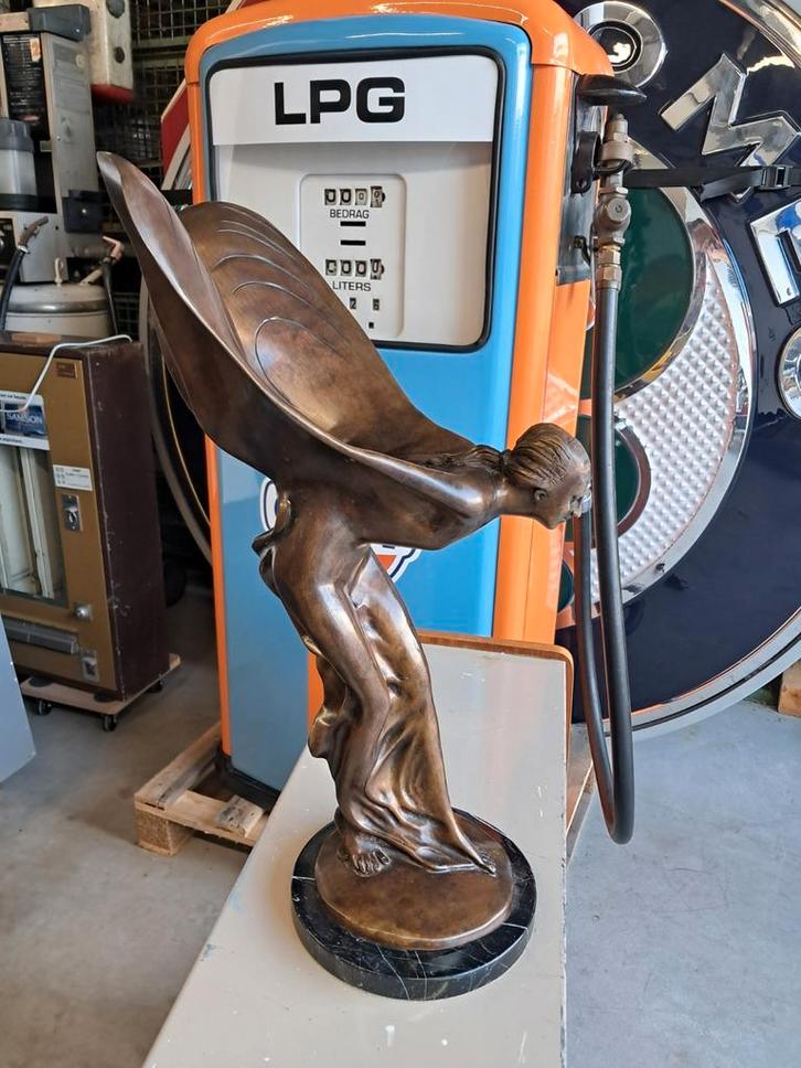 Mooi groot oud Bronzen Rolls Royce Spirit of Ecstasy 52cm, Verzamelen, Merken en Reclamevoorwerpen, Gebruikt, Overige typen, Ophalen