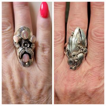 Zilveren Navajo Native American ringen  beschikbaar voor biedingen