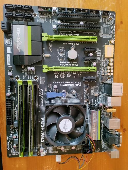 Gigabyte G1.Sniper A88X Moederbord Inclusief CPU en RAM, Computers en Software, Moederborden, Gebruikt, AMD, DDR3, Ophalen