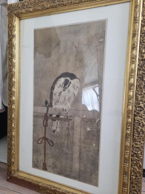 Japans schilderij in gouden lijst, Antiek en Kunst, Kunst | Schilderijen | Klassiek, Ophalen
