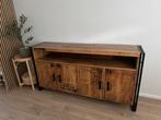 Industriële mango houten kast / TV-meubel, Huis en Inrichting, Ophalen, 150 tot 200 cm, 25 tot 50 cm, Gebruikt