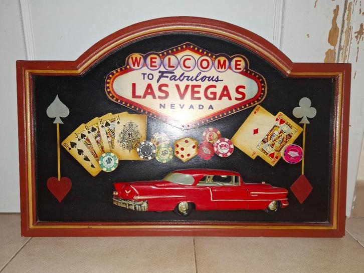authentiek houten pubbord Las Vegas Casino, Antiek en Kunst, Curiosa en Brocante, Ophalen of Verzenden