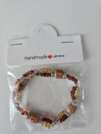 Kralen armband, Verzenden, Nieuw, Bruin, Elastiek