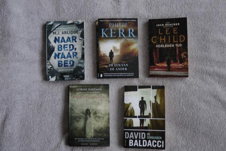 Thriller boeken (5) van verschillende auteurs o.a. Lee Child, Boeken, Thrillers, Gelezen, Nederland, Ophalen of Verzenden