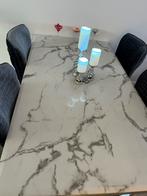 Eet tafel marmer wit, Ophalen, Gebruikt, 50 tot 100 cm, Vijf personen of meer