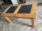 Eettafel grenen met natuurstenen platen, Huis en Inrichting, Ophalen, 50 tot 100 cm, Zo goed als nieuw, Minder dan 50 cm