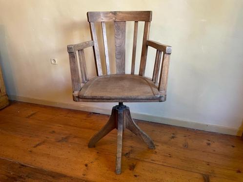 Art Deco 1930 Notenhouten Draaistoel Bureaustoel Frans, Antiek en Kunst, Antiek | Meubels | Stoelen en Banken, Ophalen