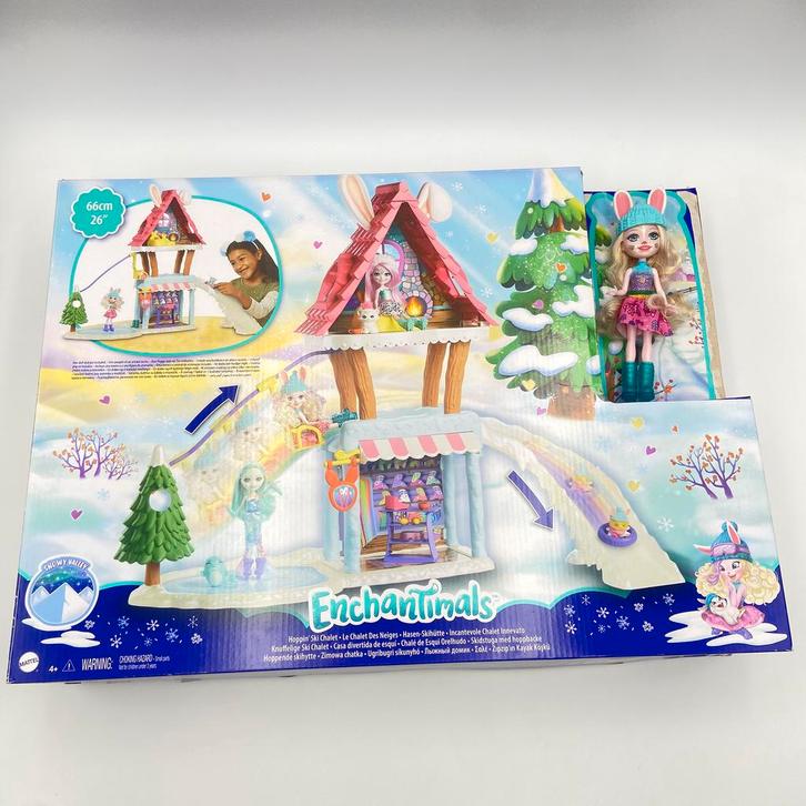 Enchantimals Hoppin’ Ski Chalet – Compleet met doos, Kinderen en Baby's, Speelgoed | Poppenhuizen, Zo goed als nieuw, Poppenhuis
