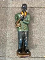 Gipsen beeld van man met saxofoon, Verzamelen, Beelden en Beeldjes, Ophalen, Gebruikt, Mens