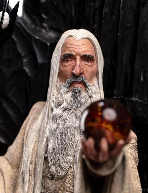 Weta LOTR Saruman the White on Throne, Verzamelen, Lord of the Rings, Nieuw, Beeldje of Buste, Ophalen of Verzenden