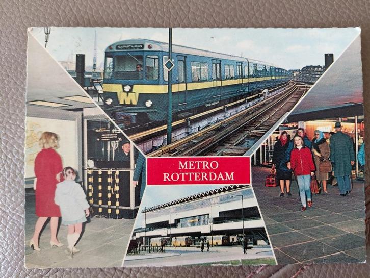 Metro Rotterdam, CS - Zuidplein, stempel Krimpen a/d IJssel., Verzamelen, Spoorwegen en Tramwegen, Gebruikt, Bus of Metro, Kaart of Prent