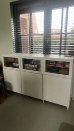 Witte IKEA Besta kast met glas, Huis en Inrichting, 100 tot 150 cm, 150 tot 200 cm, Ophalen of Verzenden, 25 tot 50 cm
