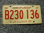 Kentekenplaat licenseplate Illinois 1968 USA, Verzenden, Gebruikt, Auto's
