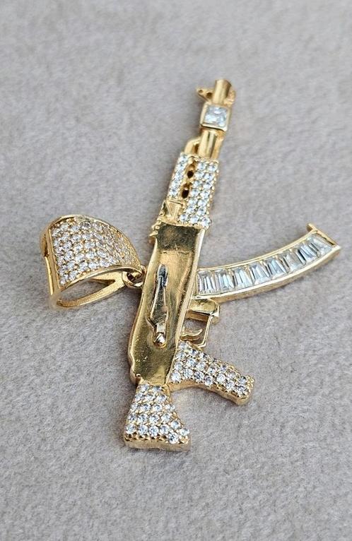 Mooie Ak 47 kettinghanger, Sieraden, Tassen en Uiterlijk, Kettinghangers, Nieuw, Goud, Overige voorstellingen, Ophalen of Verzenden