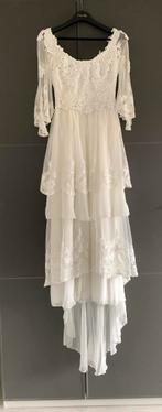 Vintage roomkleurige trouwjurk, merk Pronovias, maat 36/38, Trouwjurk, Wit, Pronovias, Ophalen of Verzenden