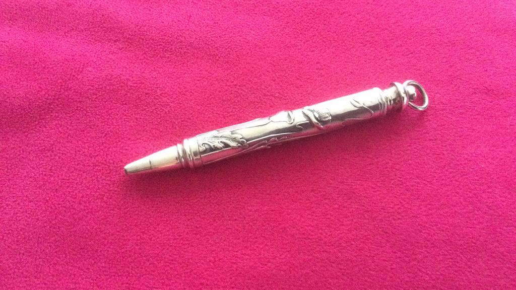 Antiek zilveren potloodhouder Sterling zilver Faber kastell, Antiek en Kunst, Ophalen of Verzenden, Zilver