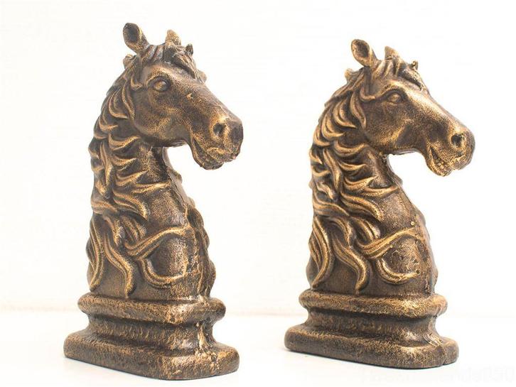 2 ijzeren boekensteuners 23772, Verzamelen, Beelden en Beeldjes, Gebruikt, Ophalen of Verzenden